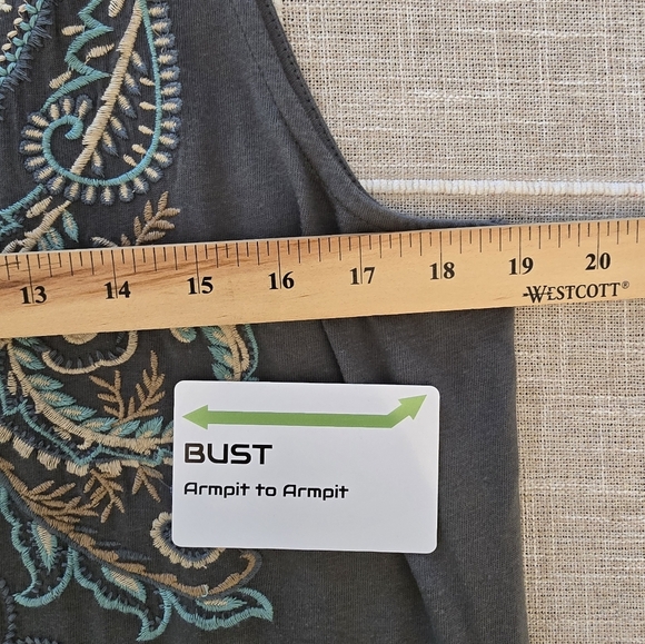 J.Jill Medium Modal Blend Embroidery Green Shift Dress - Picture 11 of 11